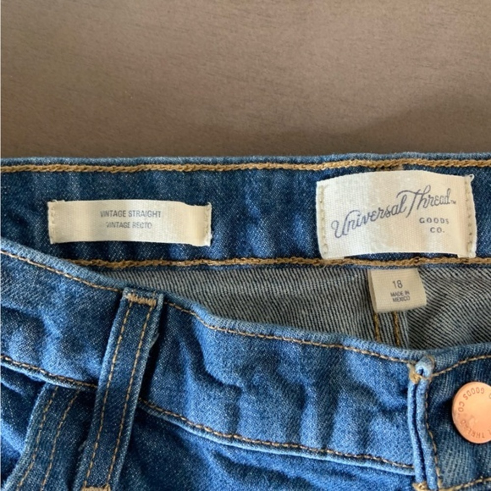 UNIVERSAL THREAD Women’s High Rise Vintage Straight Raw Hem Jeans Size 18 - Picture 8 of 14